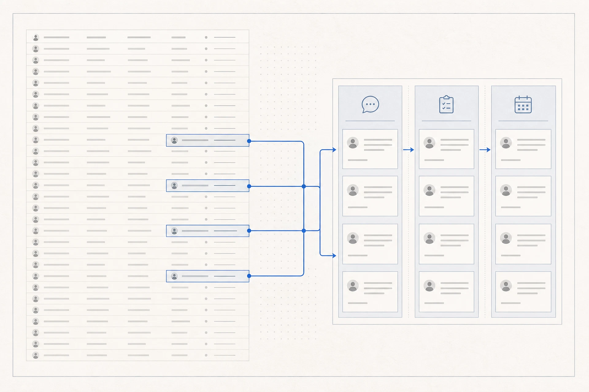 Dormant CRM contacts moving into an active outreach workflow